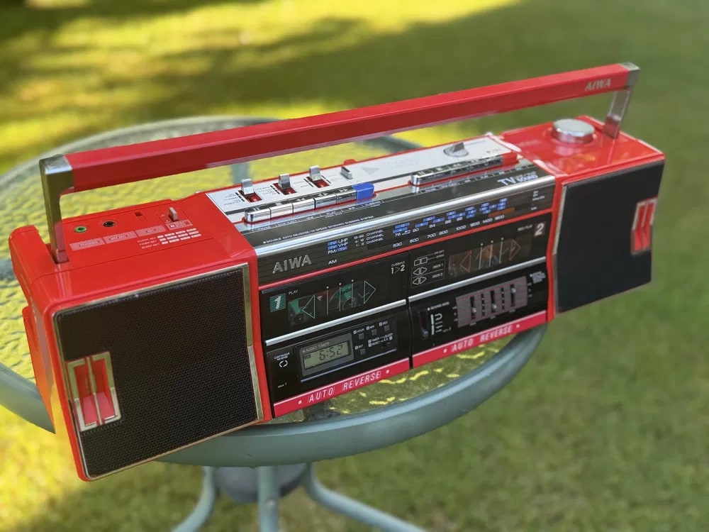 AIWA CS-W70U Rare Vintage MINT Cassette Boombox Getto blaster Serviced Warranty