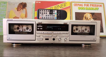 Denon DRW-660 Rare Vintage Double Cassette Deck Serviced Tested Remote