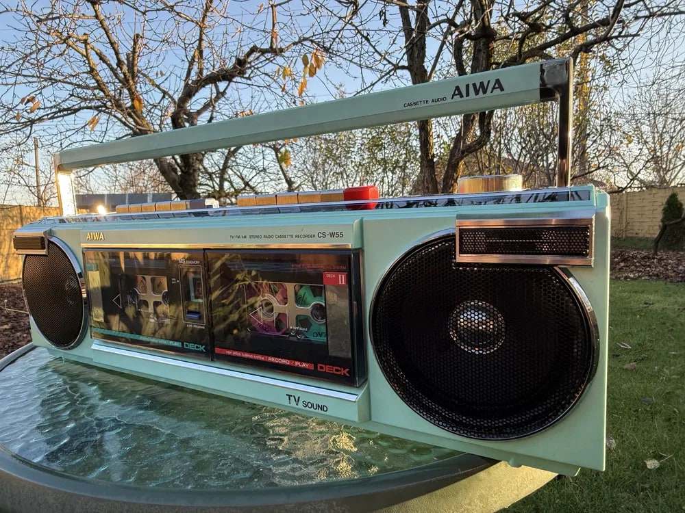 AIWA CS-W55 Rare Vintage Mint Boombox Getto blaster Warranty Tested