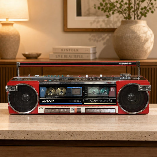 Sanyo MR-WV2(R) Rare Vintage Cassette Boombox Getto blaster Serviced Warranty