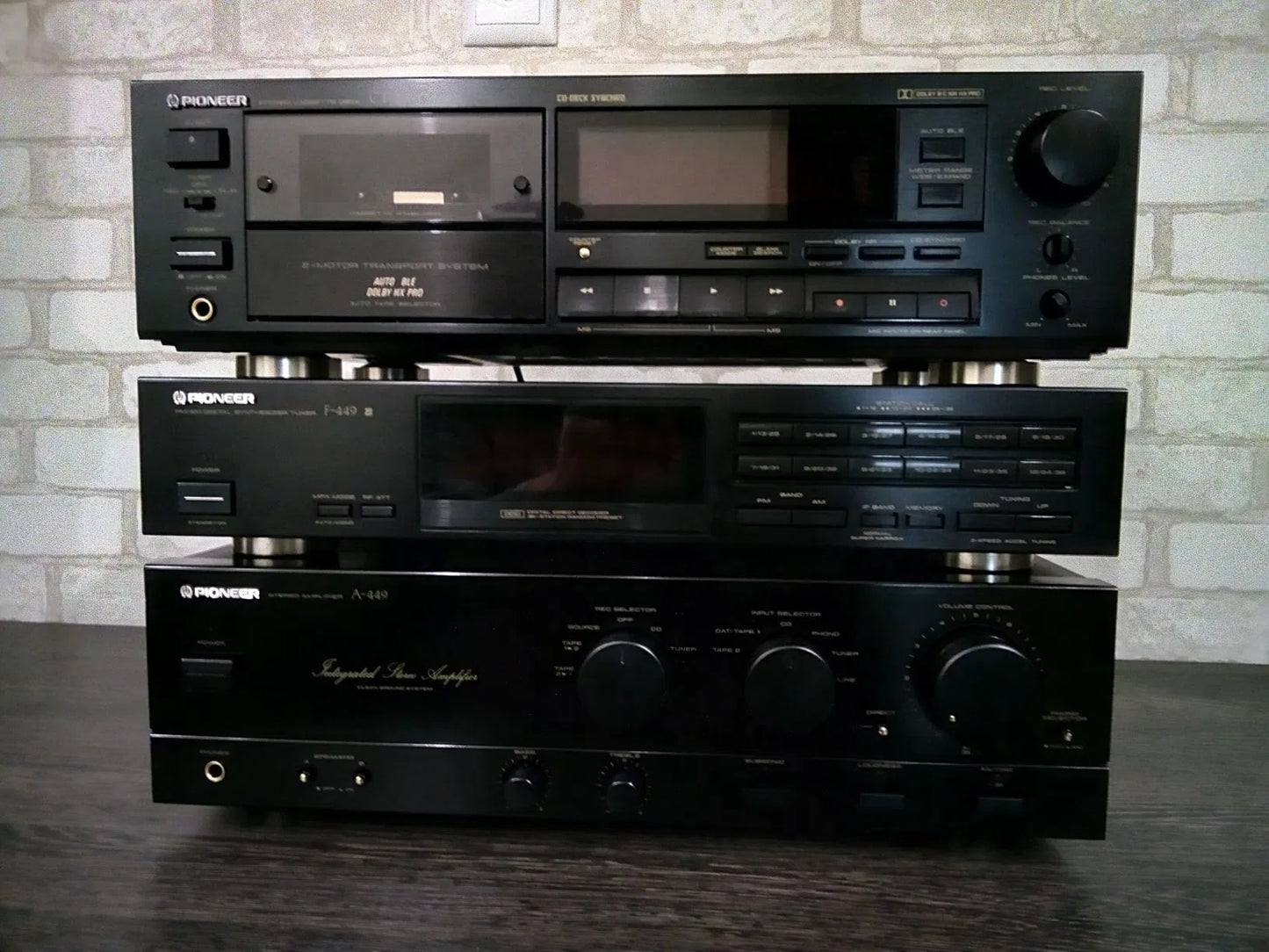 Pioneer A-449 / F-449 / CT-449  Rare Vintage Cassette Deck Warranty Set Serviced