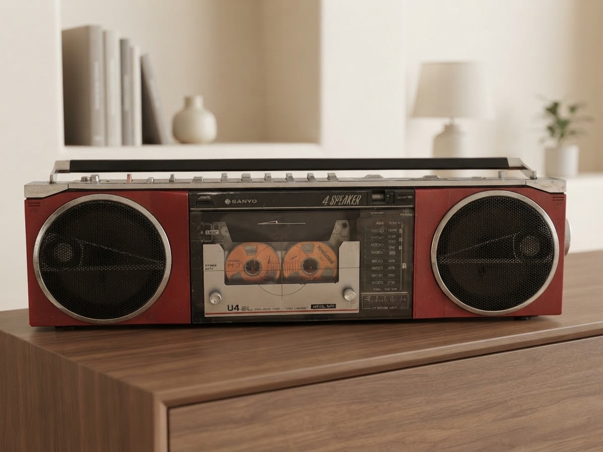 Весна Sanyo U4 SL Rare Vintage Boombox Serviced Cassette AM/FM Radio Portable