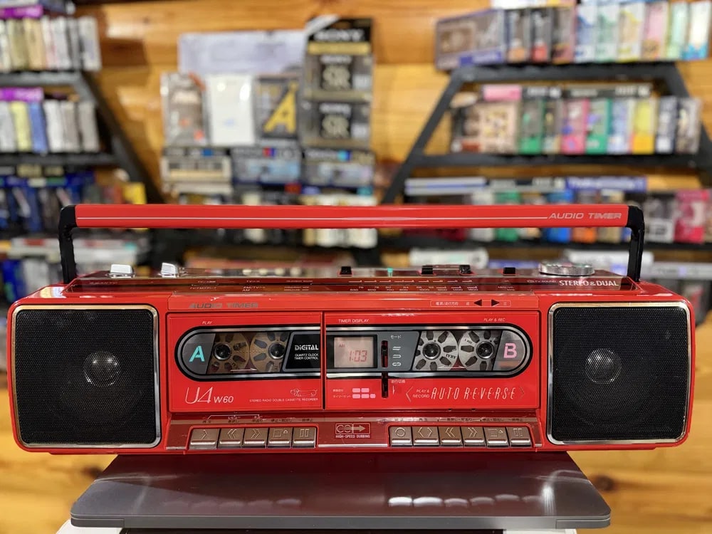 Sanyo U4 W60 Rare Vintage Japan Boombox Serviced Getto blaster Warranty Red