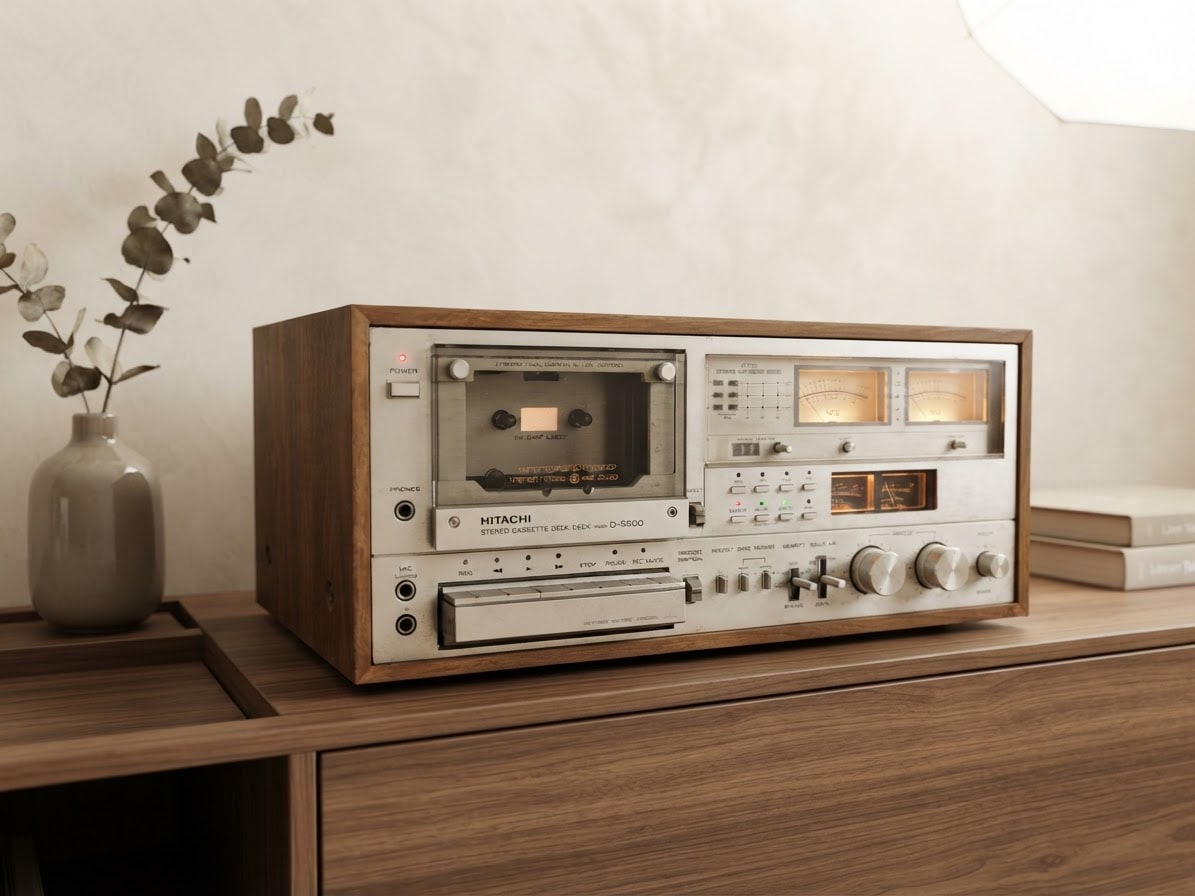 Hitachi D-5500 Rare Vintage Cassette Deck Serviced + Remote + 100 days Warranty