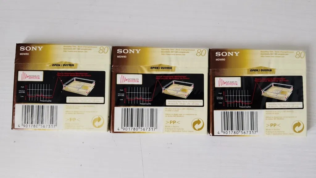 Sony Hi-MD 80 Rare Vintage MiniDisc 80 Min 3 Pack Warranty