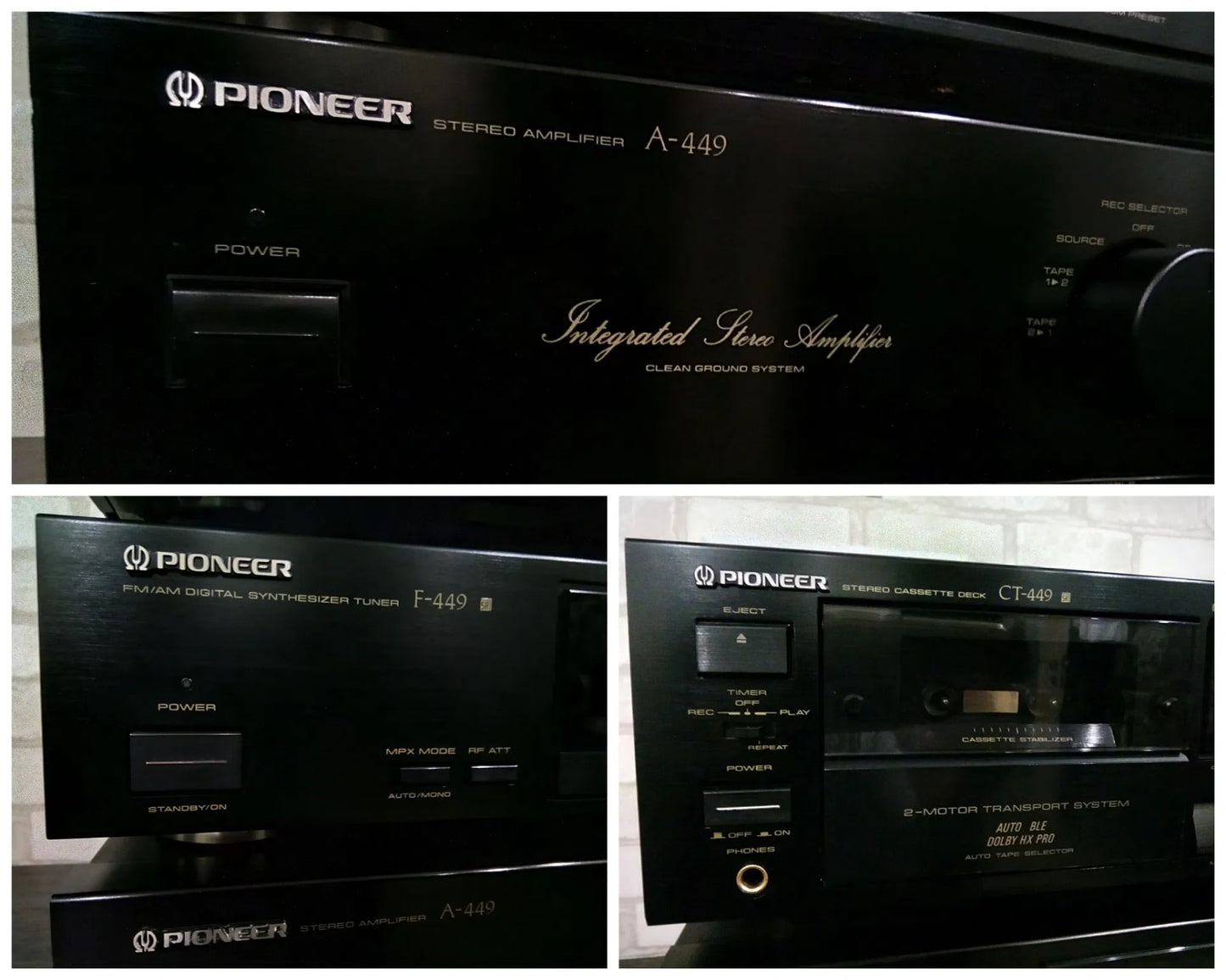Pioneer A-449 / F-449 / CT-449  Rare Vintage Cassette Deck Warranty Set Serviced
