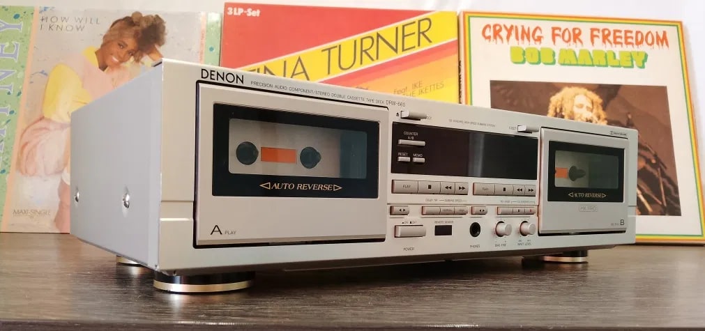 Denon DRW-660 Rare Vintage Double Cassette Deck Serviced Working Remote