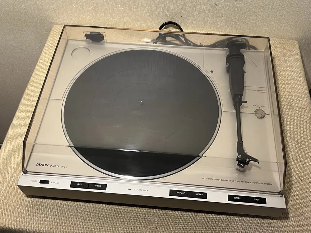 Denon DP-21F Rare Vintage Turntable Tested Direct Drive Quartz Auto  Warranty