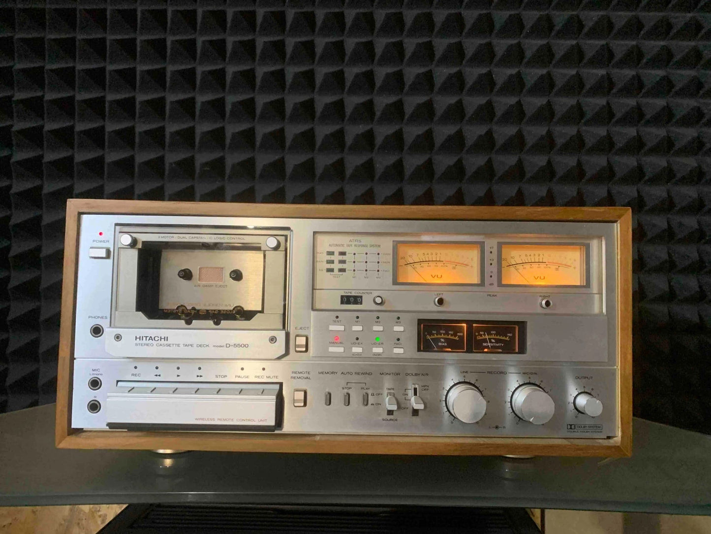 Hitachi D-5500 Rare Vintage Cassette Deck Serviced + Remote + 100 days Warranty