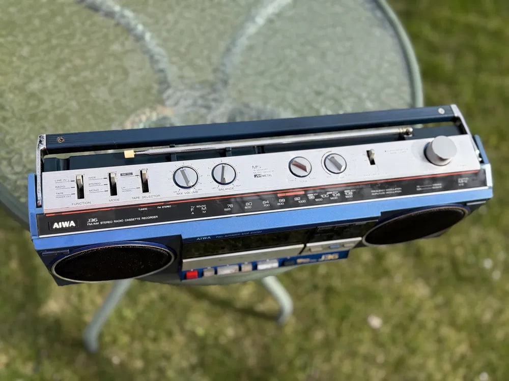 AIWA CS-G36 Rare Vintage Cassette Boombox Getto blaster Warranty Japan