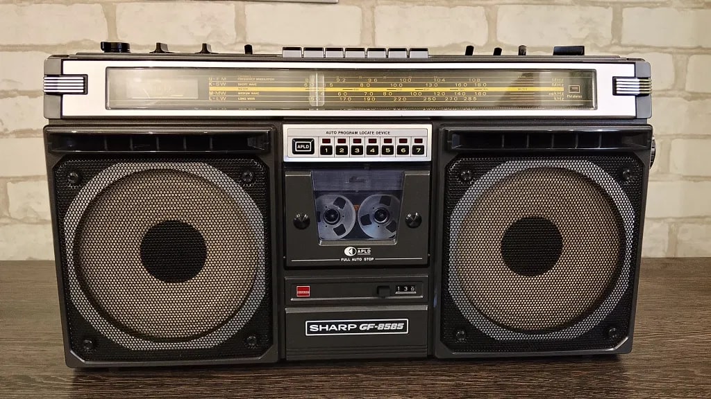 Sharp GF-8585 Rare Vintage Cassette Boombox Ghetto blaster Serviced Warranty