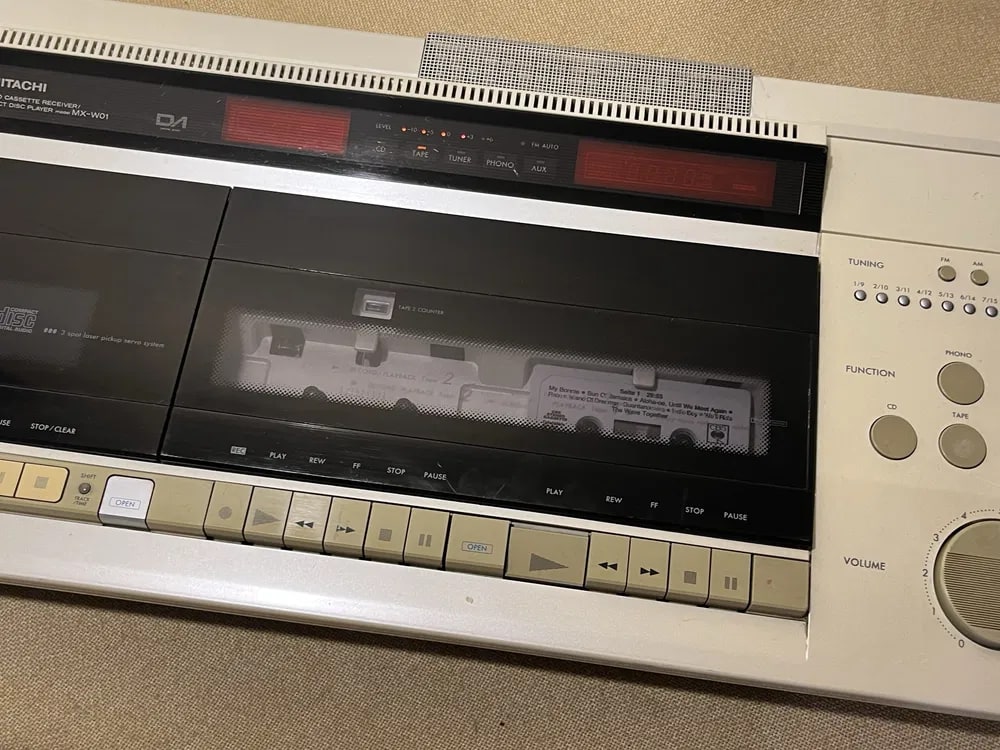 Hitachi MX-W01 Rare Vintage CD Receiver Double Cassette Deck Working Warranty