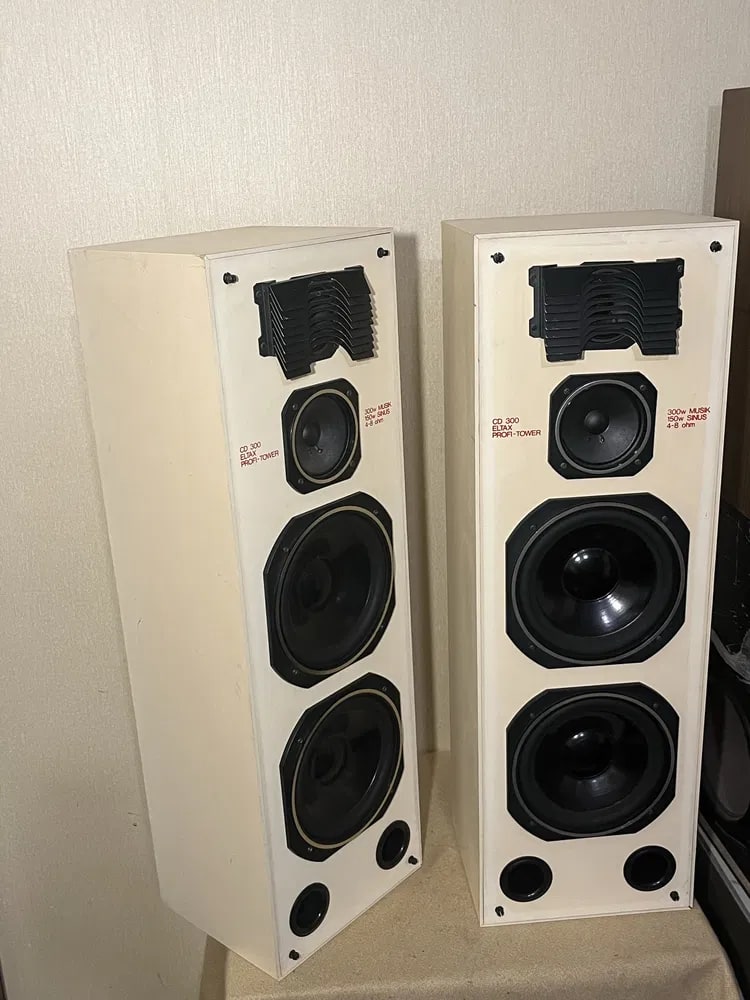 ELTAX CD-300 Rare Vintage Floor Speakers Working Hi-Fi 3-Way Stereo Warranty