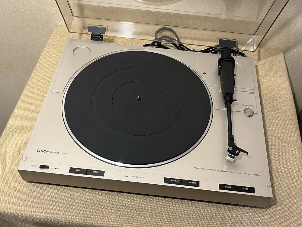 Denon DP-21F Rare Vintage Turntable Tested Direct Drive Quartz Auto  Warranty