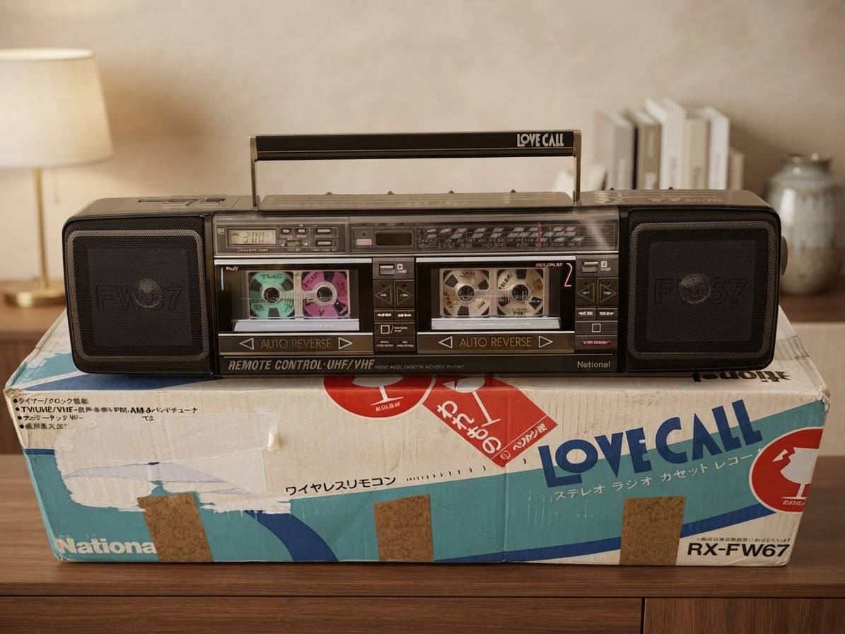 National RX-FW67 Rare Vintage Boombox Getto blaster Warranty Cassette Serviced