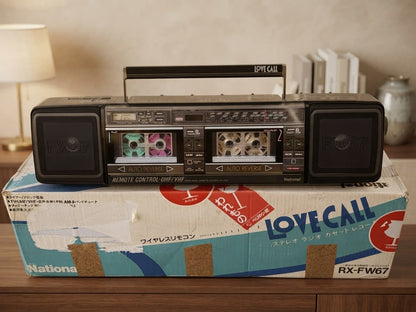 National RX-FW67 Rare Vintage Boombox Getto blaster Warranty Cassette Serviced