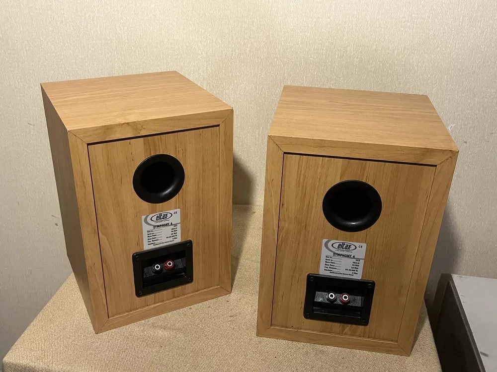 ELTAX SYMPHONY 4 Rare Vintage Bookshelf Speakers Tested Working Danish Warranty