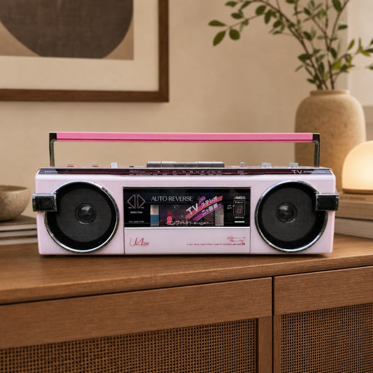 Sanyo MR-U4SR(P) Rare Vintage Portable Cassette Boombox Warranty Tested Serviced