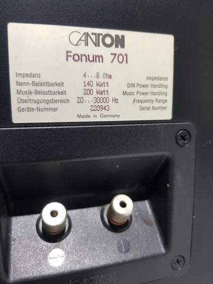 Canton Fonum 701 Rare Vintage Floorstanding Speakers Tested Hi-Fi 3-Way