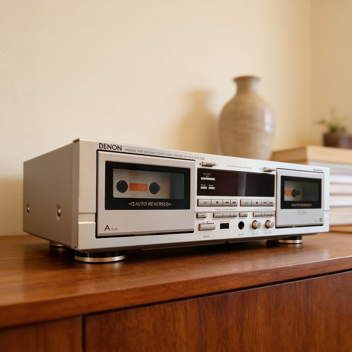 Denon DRW-660 Rare Vintage Double Cassette Deck Serviced Tested Remote