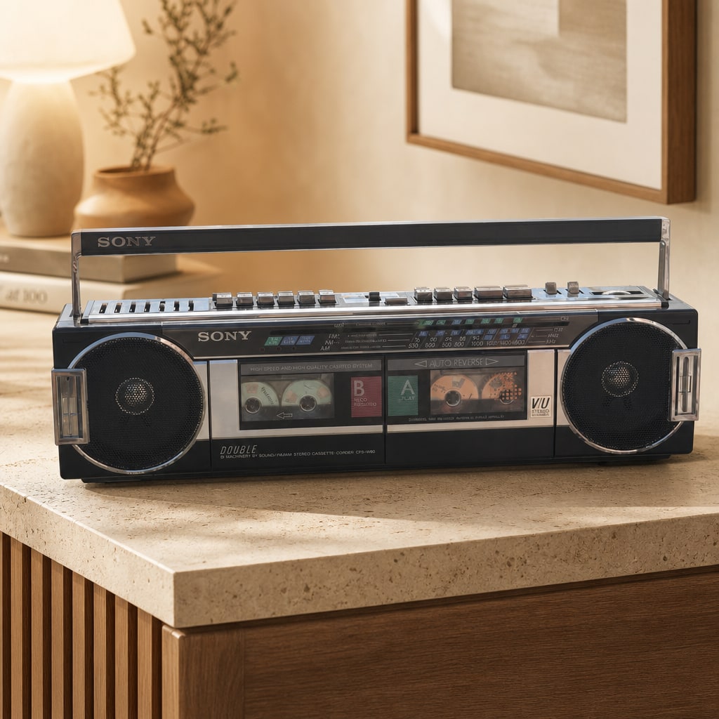 Sony CFS-W 90 Rare Vintage Cassette Boombox Getto blaster Working Warranty
