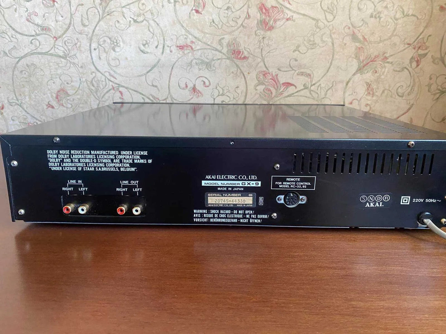 Akai GX-9 Rare Vintage MINT Stereo Cassette Deck Serviced Working 3-Head 220V