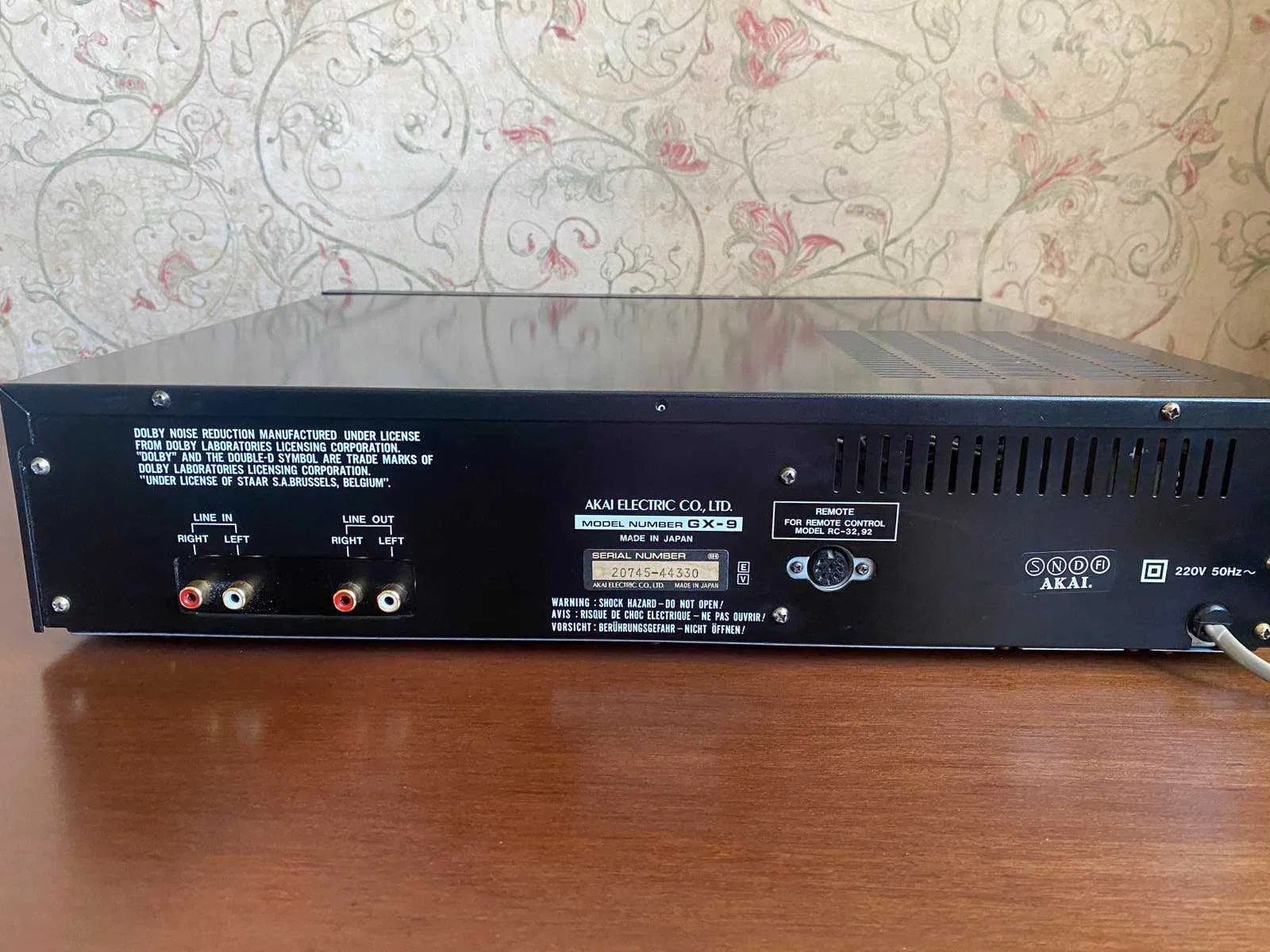 Akai GX-9 Rare Vintage MINT Stereo Cassette Deck Serviced Working 3-Head 220V