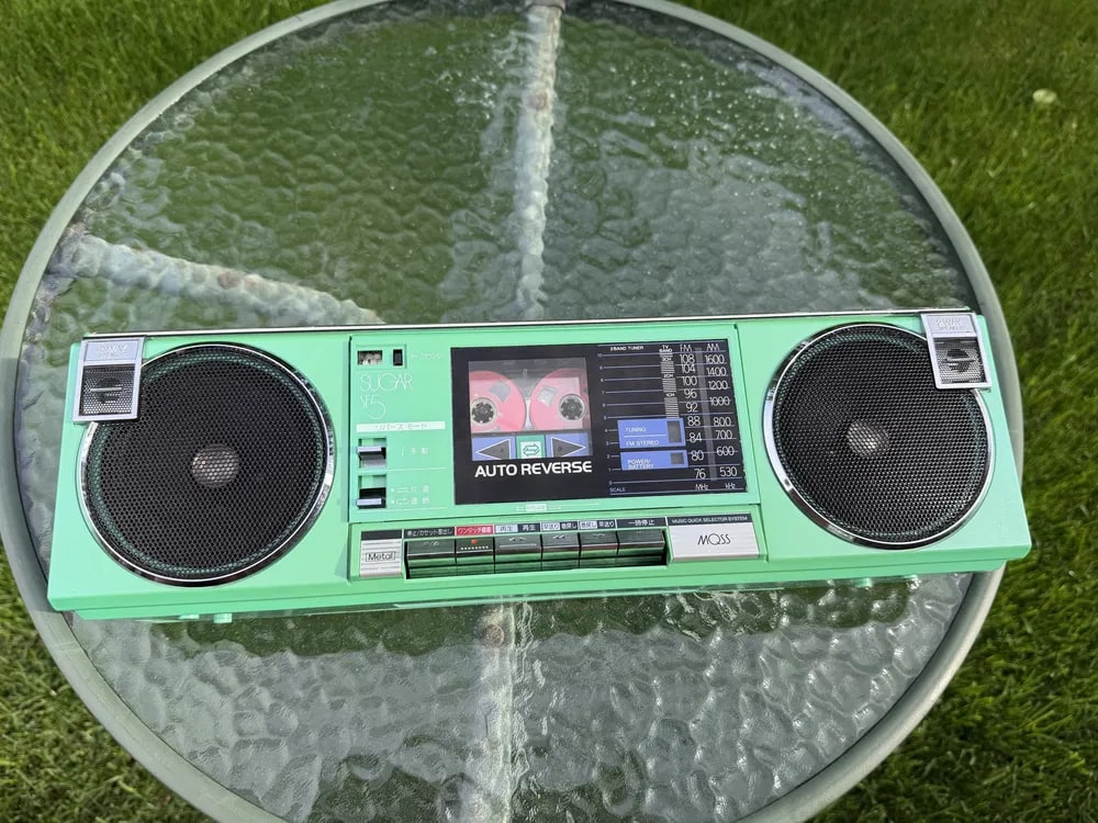 TOSHIBA RT-SF5 Rare Green Vintage Japan Boombox Getto Blaster Warranty