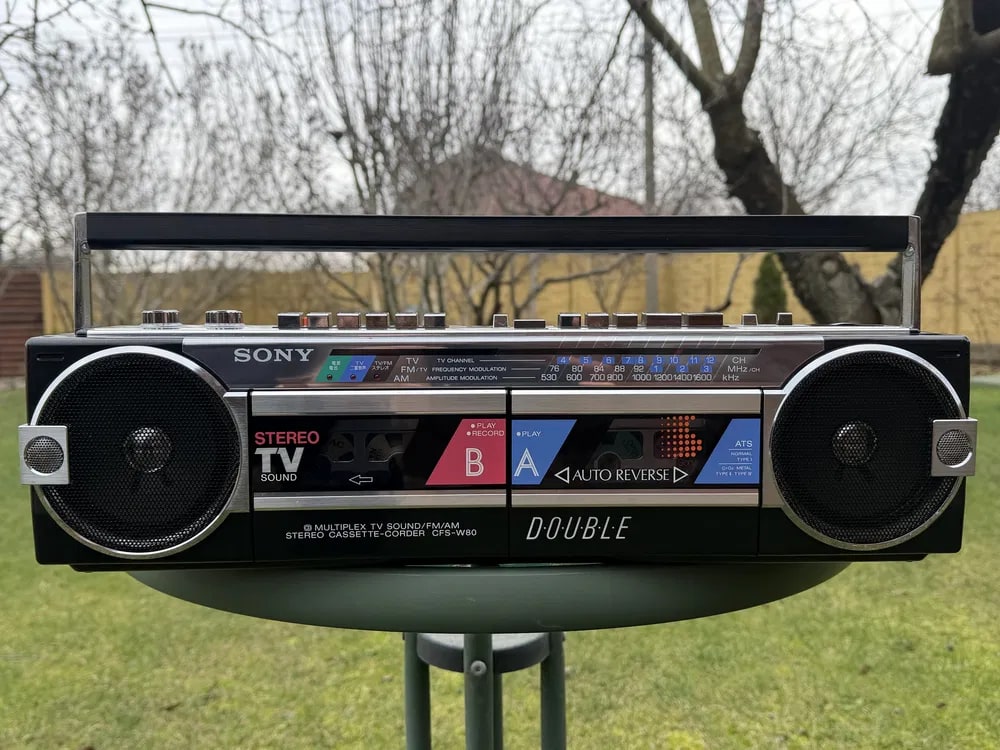 Sony CFS-W80 Rare Vintage Boombox Cassette Player Partially Working