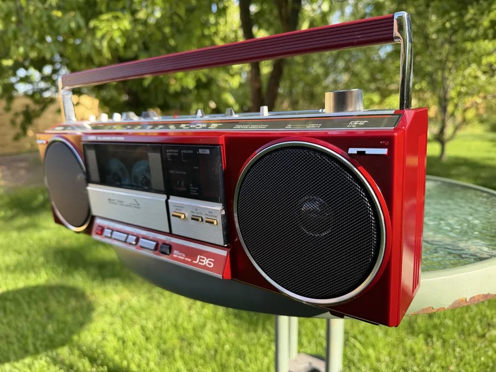 AIWA J36 Rare Vintage Mint Boombox Getto blaster Warranty Tested Metallic Finish