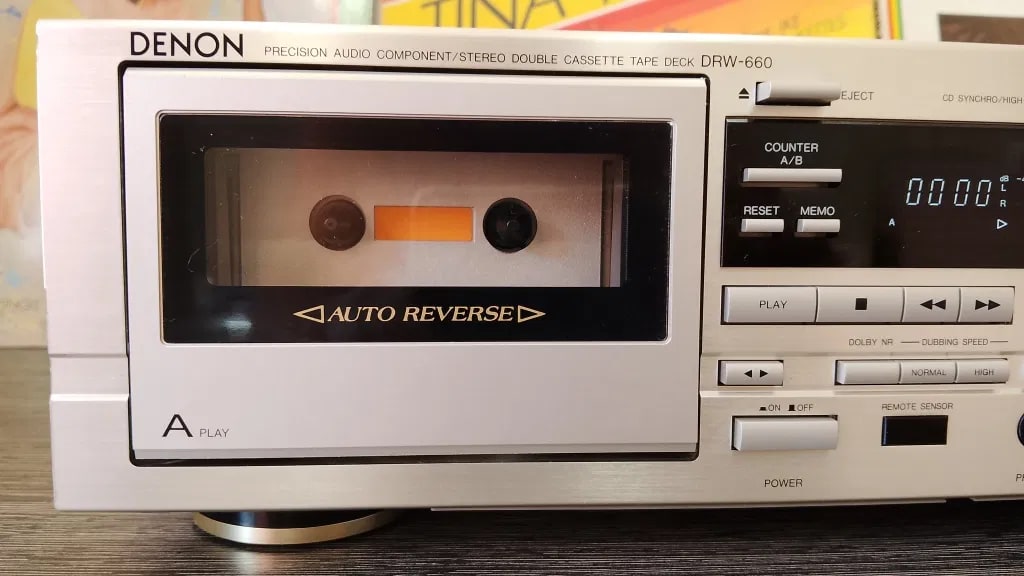 Denon DRW-660 Rare Vintage Double Cassette Deck Serviced Working Remote