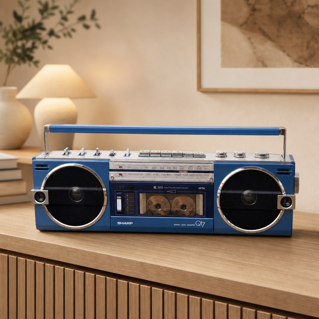 Sharp QT-7B Rare Vintage Cassette Boombox Getto blaster Tested Warranty
