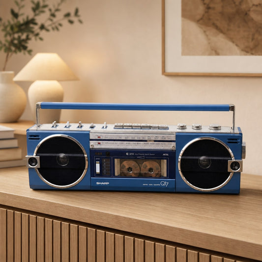 Sharp QT-7B Rare Vintage Cassette Boombox Getto blaster Tested Warranty
