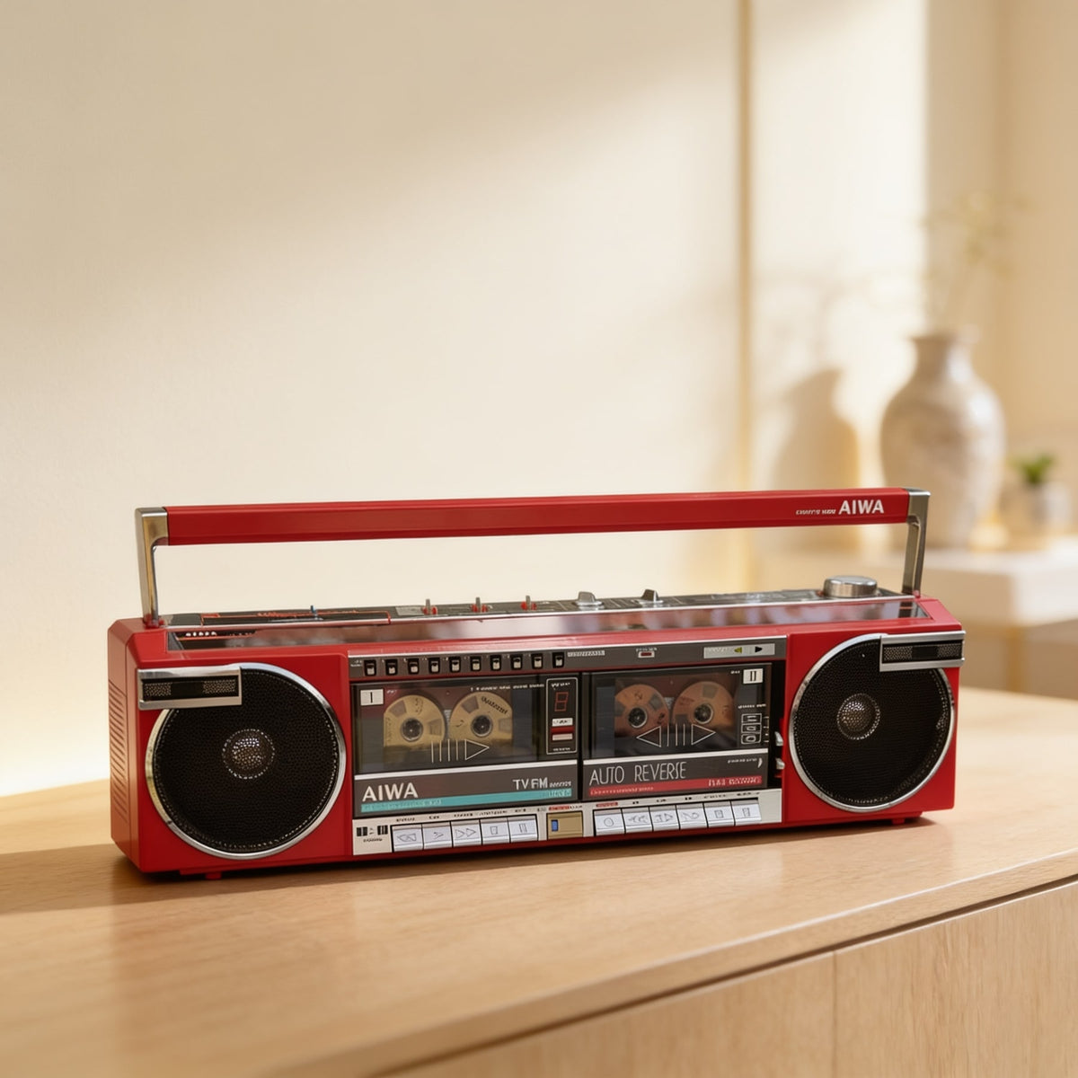 AIWA CS-W88 Rare Vintage Boombox Fully Working Double Cassette Japan