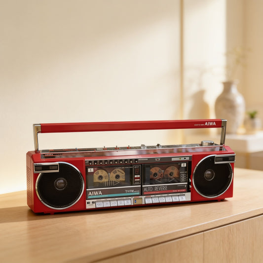 AIWA CS-W88 Rare Vintage Boombox Fully Working Double Cassette Japan