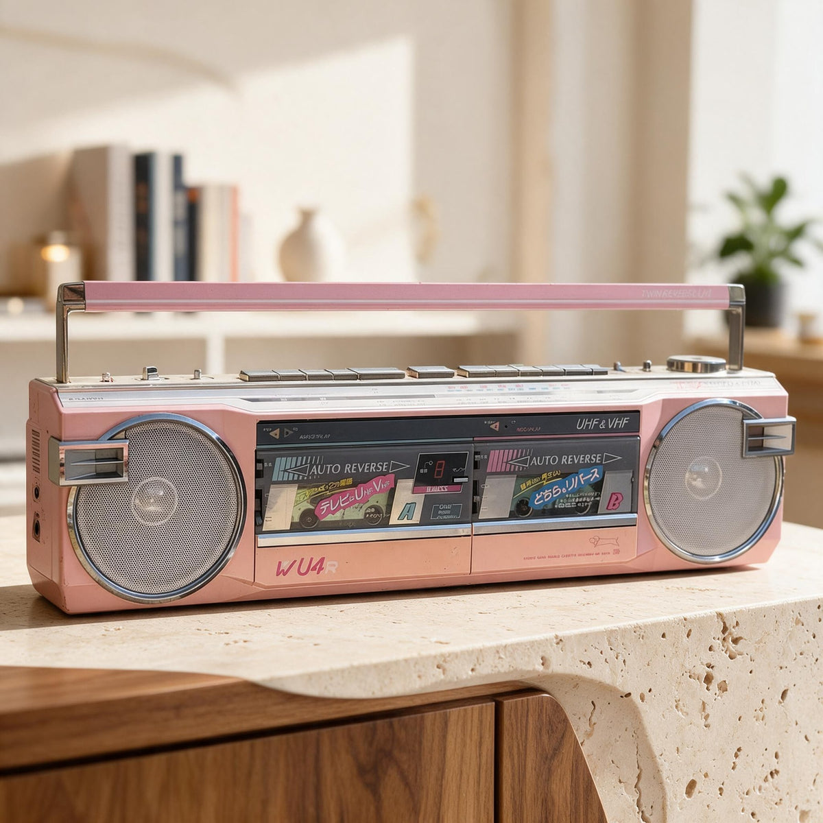 Sanyo MR-WU4 R Rare Vintage MINT Boombox Tested Double Cassette Radio