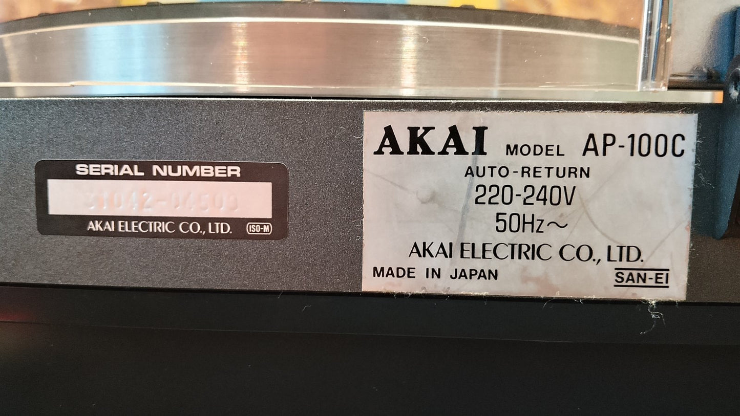 AKAI AP-100C Rare Vintage Turntable Serviced Belt Drive Warranty