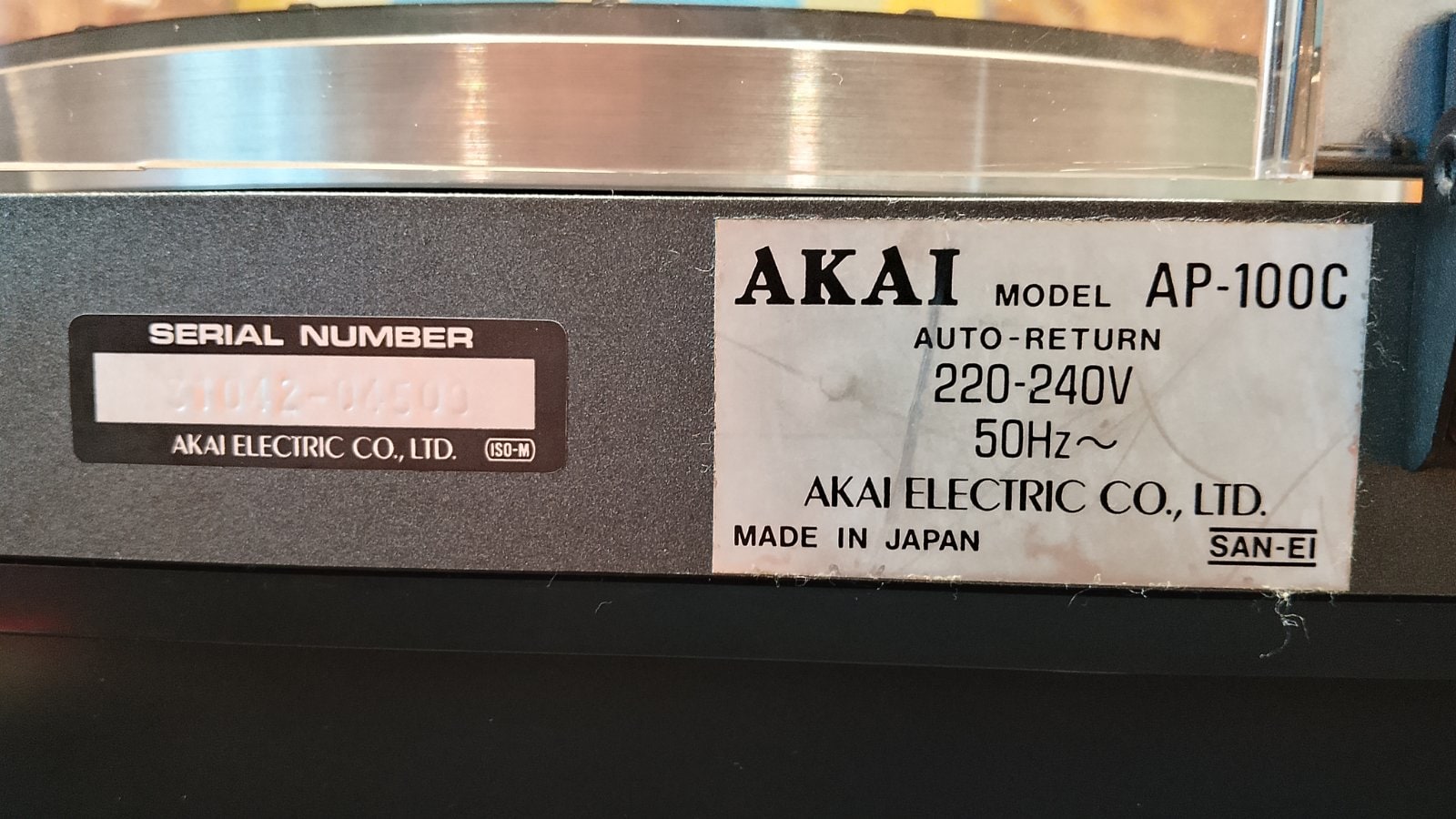AKAI AP-100C Rare Vintage Turntable Serviced Belt Drive Warranty