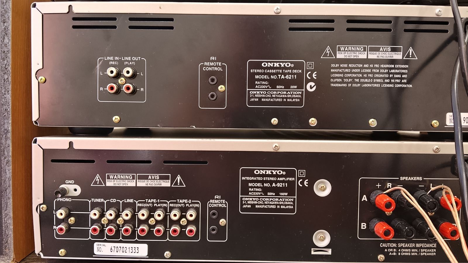 Onkyo A-9211 Rare Vintage MINT Cassette Deck Component Set Serviced Warranty