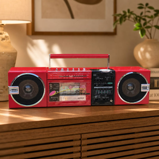 Sanyo MR-FF2 Rare Vintage Cassette Red Cassette Boombox Ghetto blaster JDM