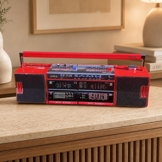 AIWA CS-W70U Rare Vintage MINT Cassette Boombox Getto blaster Serviced Warranty