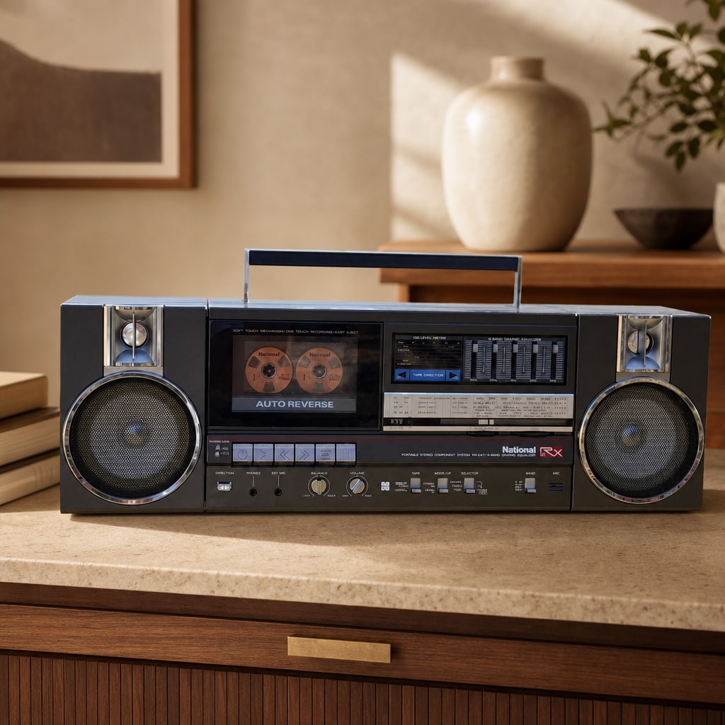 National RX-C47F Rare Vintage Mint Japan Boombox Getto blaster Warranty Tested