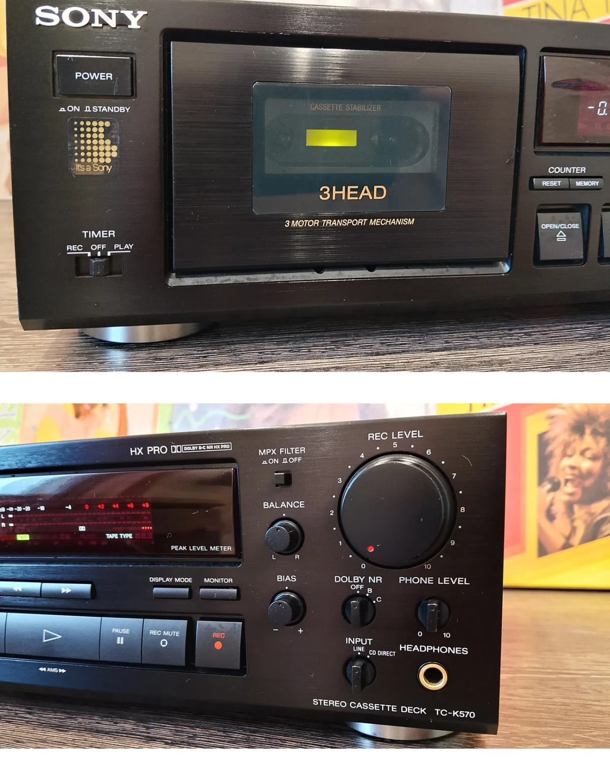Sony TC-K 570 Rare Vintage Stereo Cassette Deck Serviced Tested 3 Head