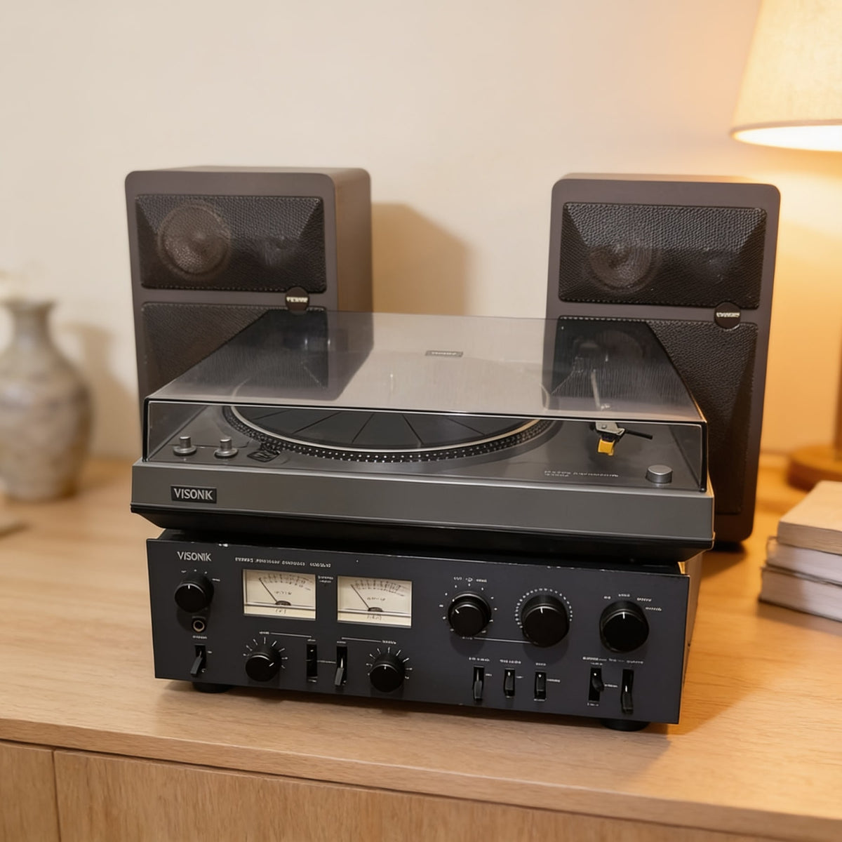 C.E.C. VT-5300 Visonik VSA-1000 Rare Vintage Turntable Amplifier Speakers Set