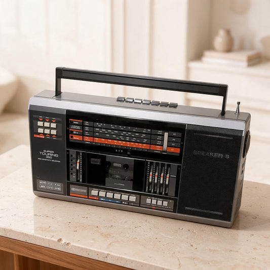 ITT SUPER TOURING 350 Rare Vintage Boombox Radio Cassette Recorder FM