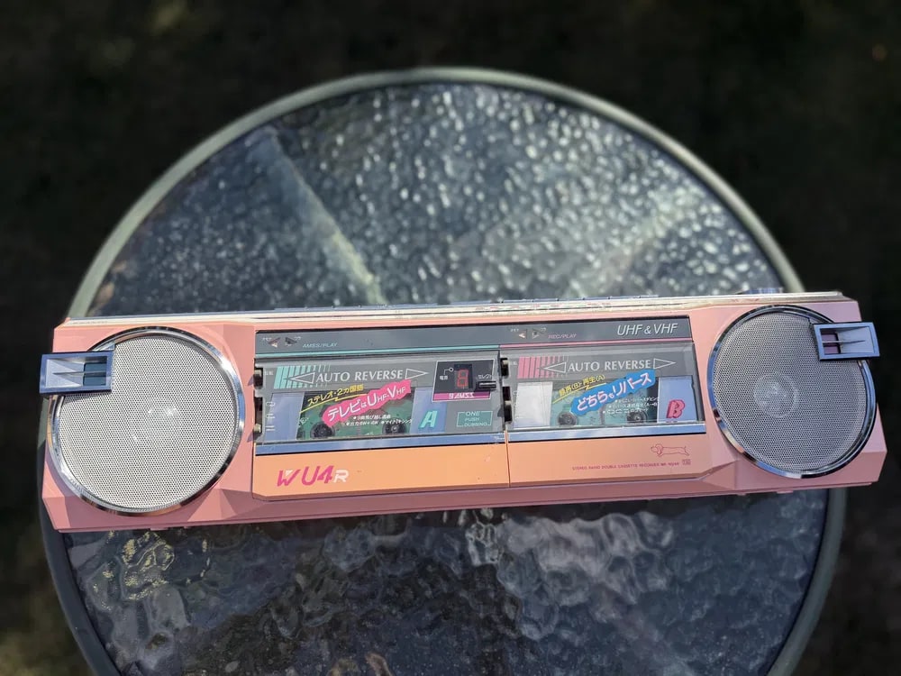 Sanyo MR-WU4 R Rare Vintage MINT Boombox Tested Double Cassette Radio