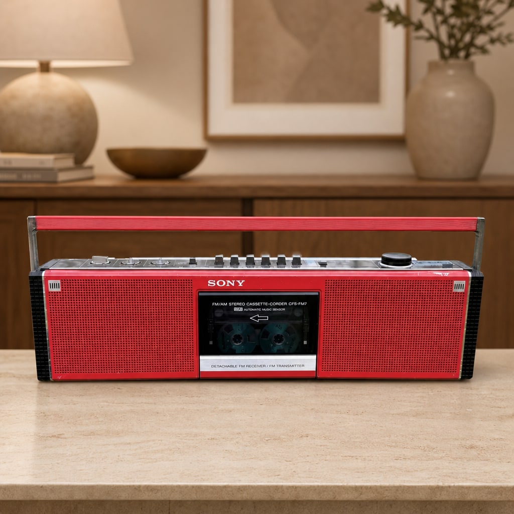 Sony CFS-FM7 Super Rare 2 in 1 Vintage Boombox Warranty Detachable Radio