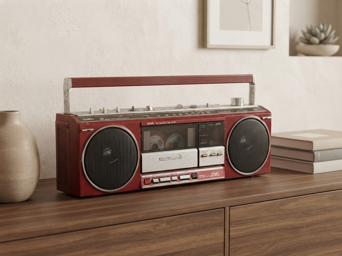 AIWA J36 Rare Vintage Mint Boombox Getto blaster Warranty Tested Metallic Finish