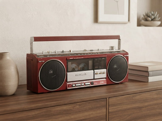 AIWA J36 Rare Vintage Mint Boombox Ghetto blaster Tested Metallic Finish