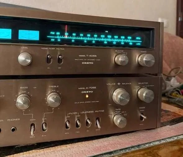 Onkyo A-7055 + T-4055 Rare Vintage Mint Amplifier Tuner Set Serviced Warranty